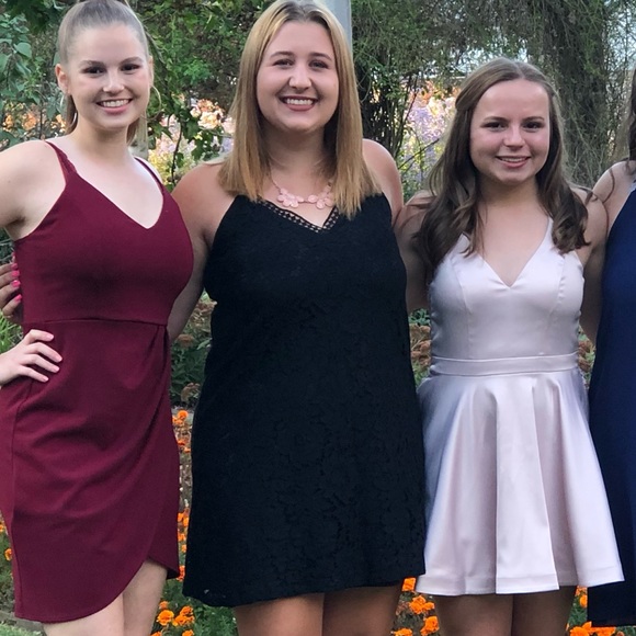 Black Mini Lace Dress - Picture 1 of 5